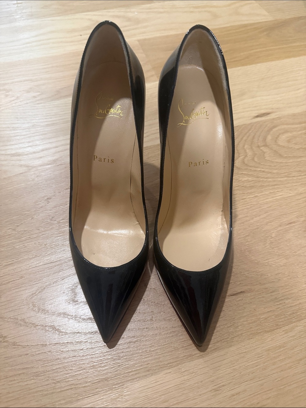 Christian Louboutin So Kate 120 Black Patent Pointed Toe Pumps